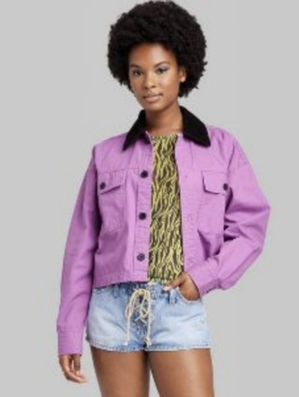 Wild Fable Cropped Canvas Surplus Jacket Sz M